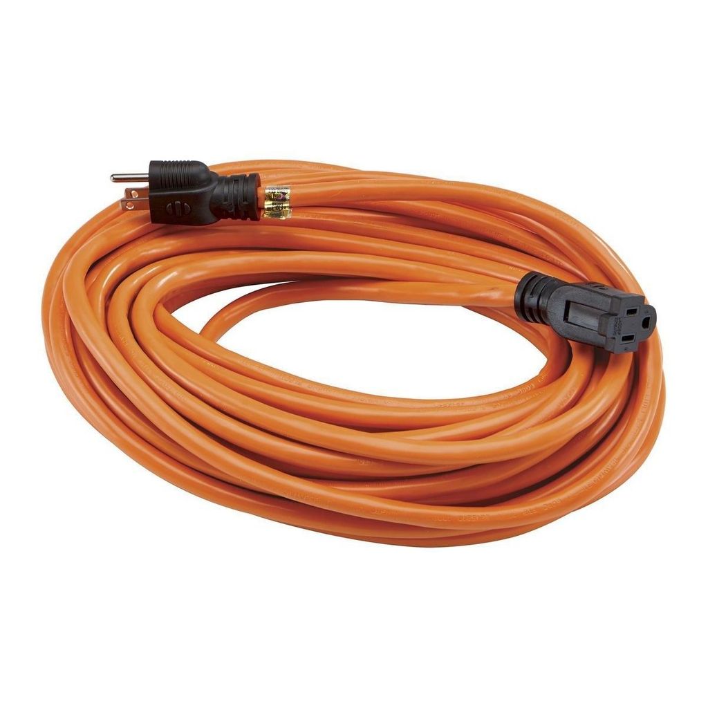 100' Orange Extension Cord w/ power light, SJTW 12/3