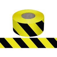 4" x 100' Black and Yellow Striped Hazard Safety Tape