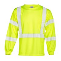 Class 3 Lime Long Sleeve Shirt W/ Silver Reflective, 2XL
