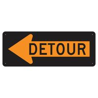 "Detour Left" Sign 48x18 ACM DG B/O (M4-10L)