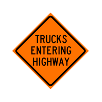 "Trucks Entering Highway" Sign 48x48 ACM DG B/O (W11-V4)